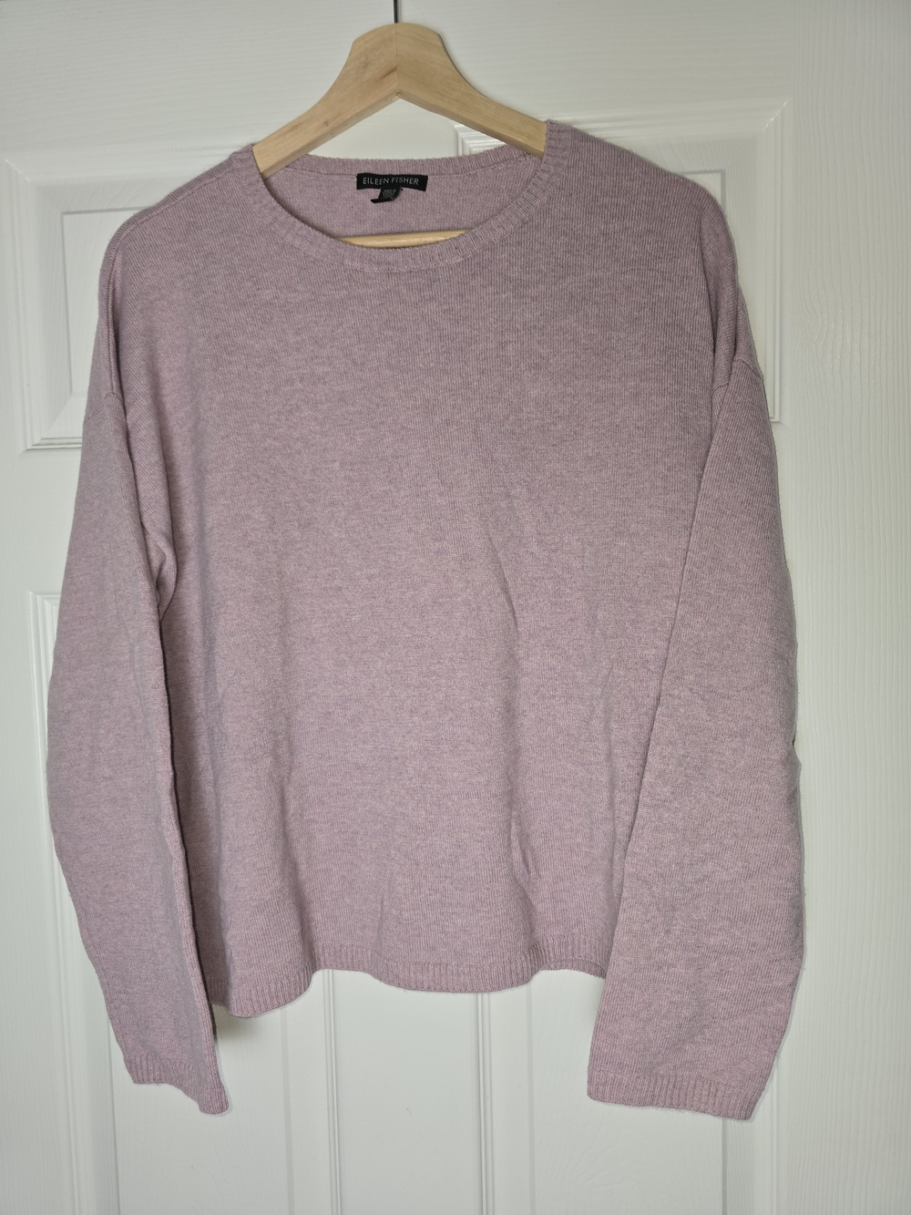 EILEEN FISHER 100% Cashmere Lilac Pink Crewneck Sweater Size Medium
